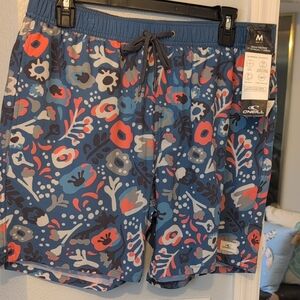 O'Neill Men's Floral Board Shorts - Navy and Coral Brand New